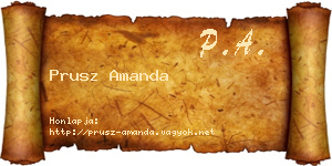 Prusz Amanda névjegykártya